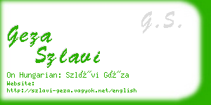 geza szlavi business card